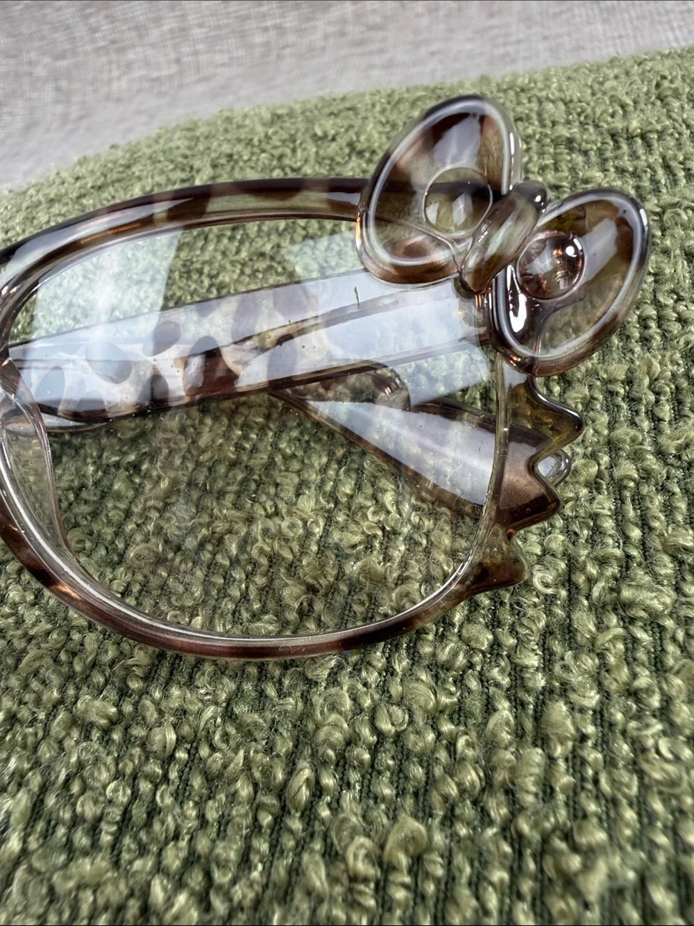 Transparent Tortoiseshell Cat-Eye Glasses - Clear Brown 90’s Y2K kitty
